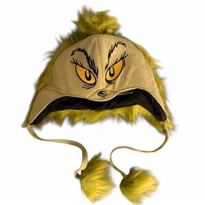 NWT The Grinch Dr Seuss Plush Holiday Hat Beanie-Unisex